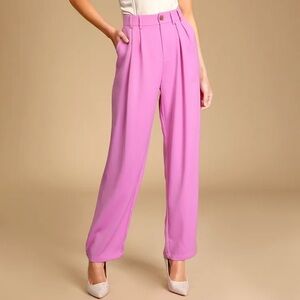 Sophisiticated take light purple high waisted trouser pant